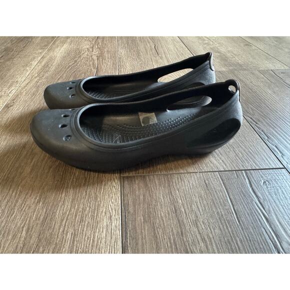 Crocs Womens Black Kadee‎ Flats Slip On Size 7 - Picture 3 of 7